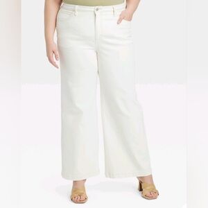 Ava & Viv Women's Cream Flare & Wide Leg Jeans